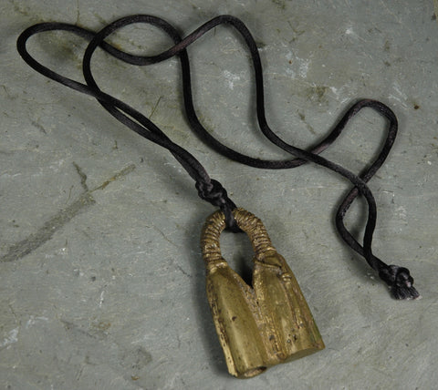 Fair Trade Camerounian Brass Double Gong Pendant
