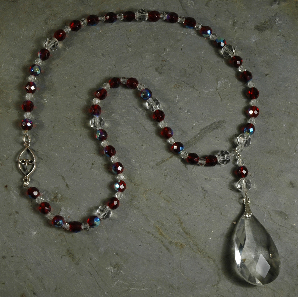 Crystal Pear Pendant Necklace