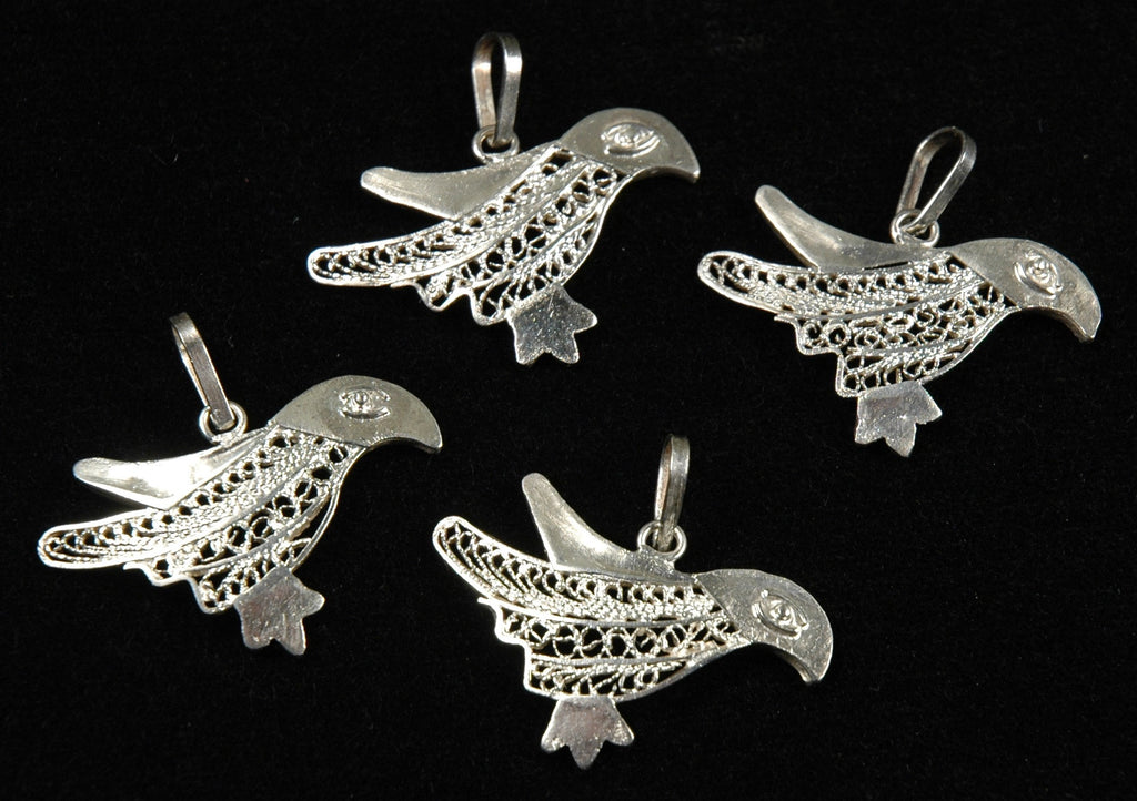 Fair Trade Sterling Filigree Guinea Hen Pendant