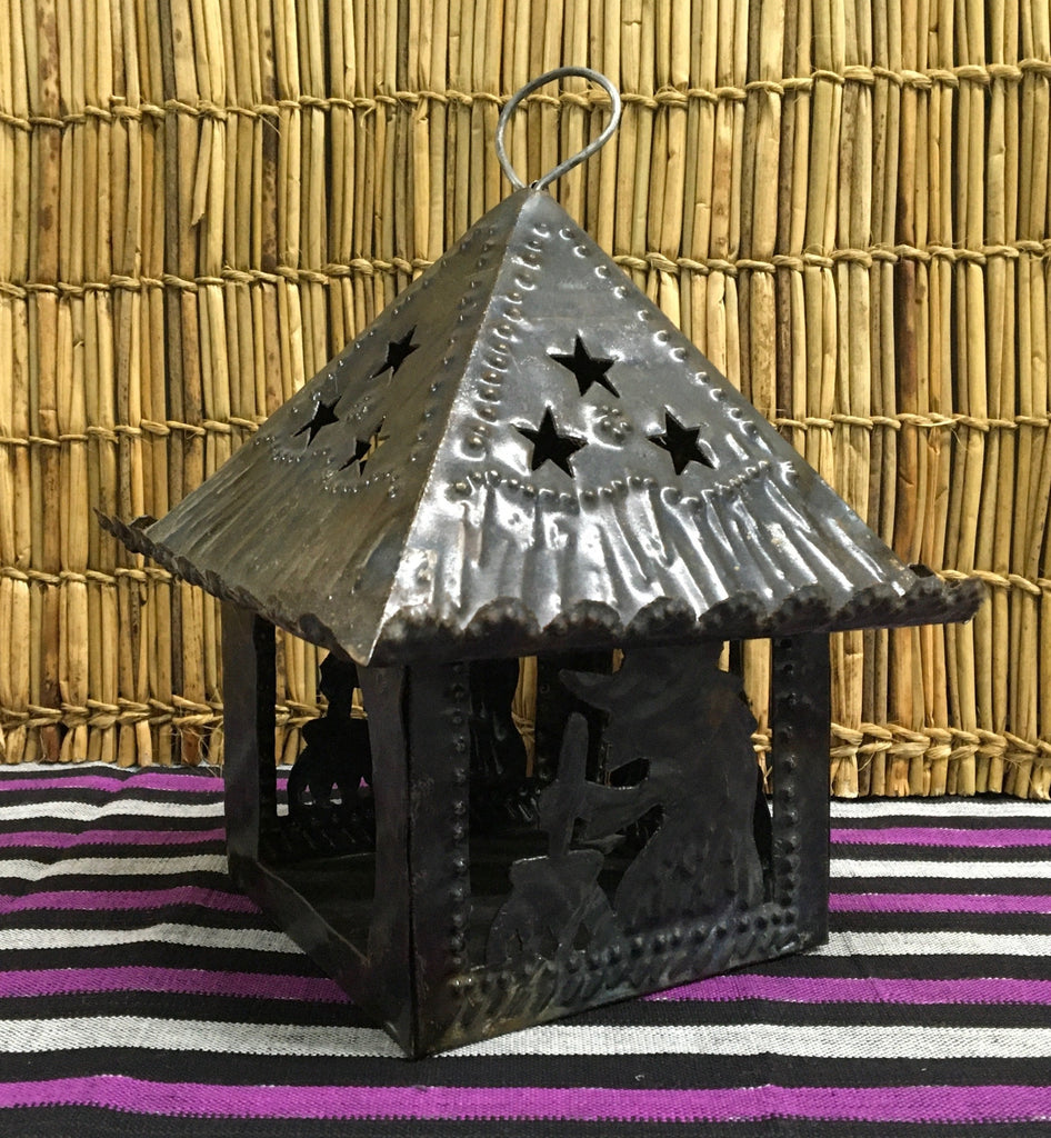 Fair Trade Haitian Oil Drum Folk Art Halloween Witch Lantern