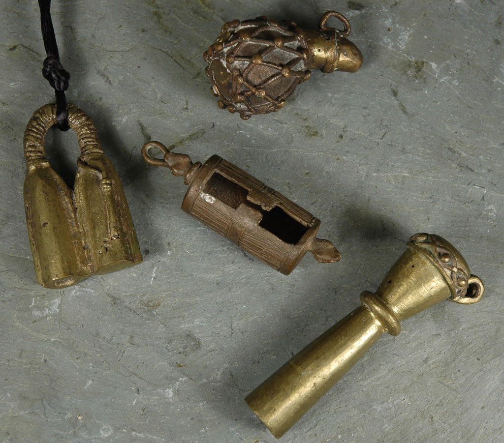 Fair Trade Camerounian Brass Musical Instrument Pendant Set