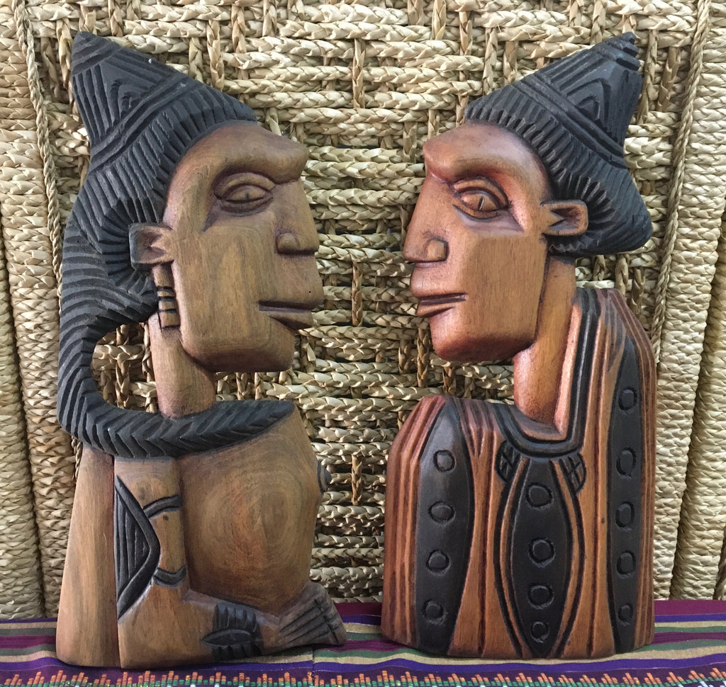 Fair Trade Yoruba King & Queen Wall Sculpture