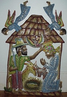 Fair Trade Haitian Oil Drum Nativity