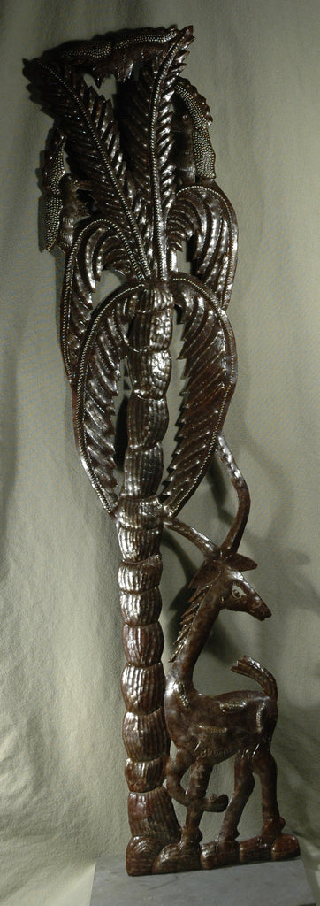 Fair Trade Haitian Oil Drum Palm & Horse