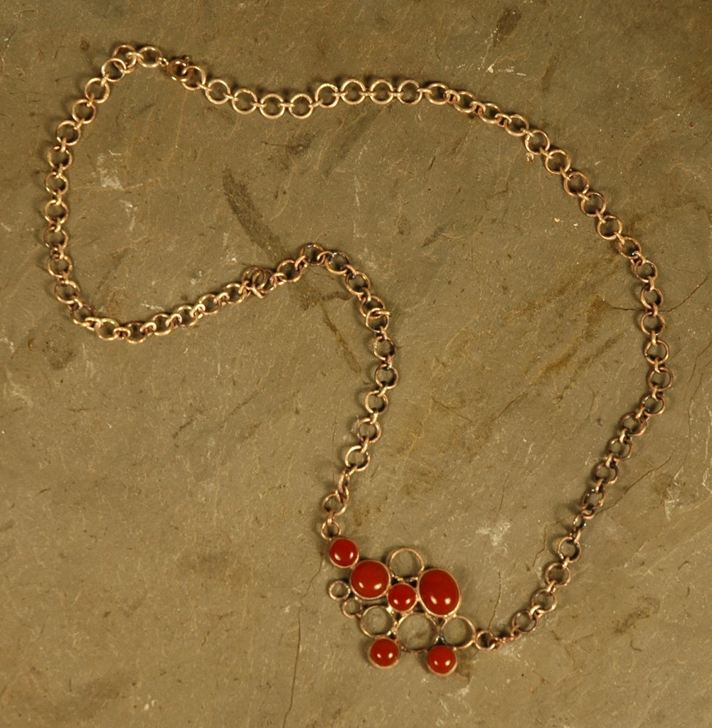 Fair Trade Indian Red Onyx & Sterling Pendant Necklace