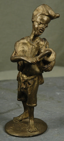 Fair Trade Brass Burkinabe Drummer Statuette