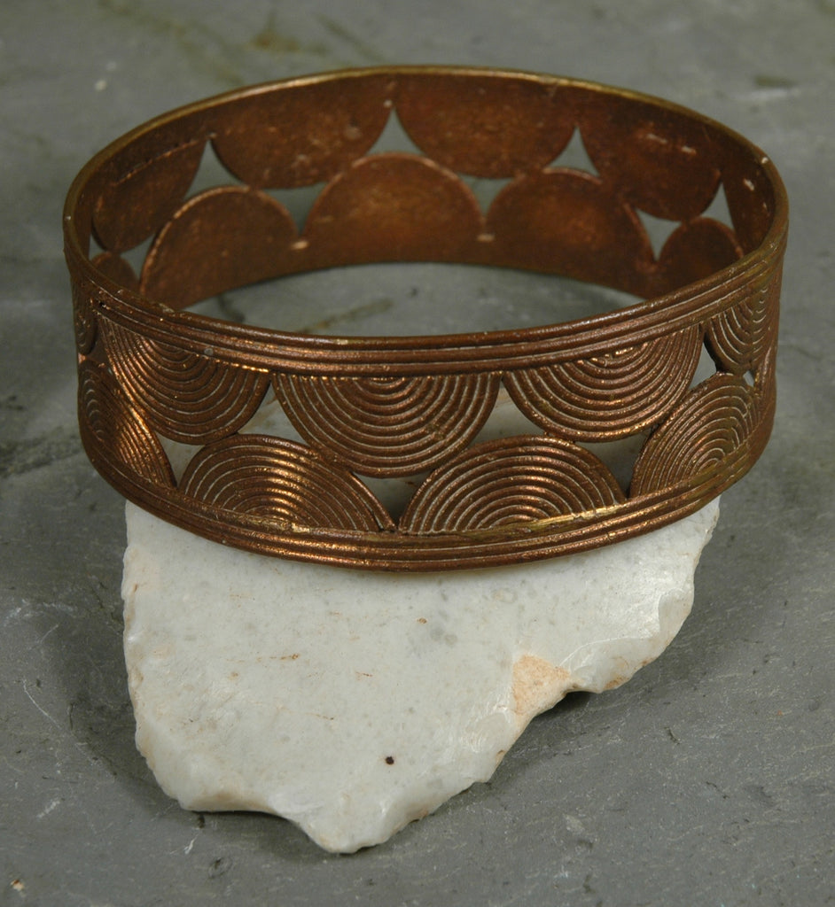 Fair Trade Camerounian Brass Flat Disc Bracelet