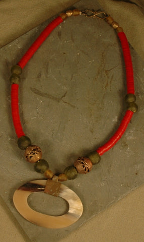 Fair Trade Burkinabe Horn Pendant Necklace