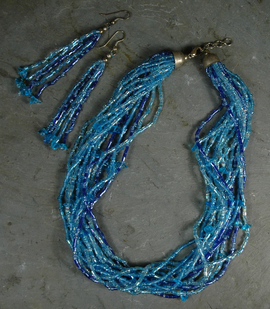Fair Trade Indian Glass Bead Necklace & Earring Set