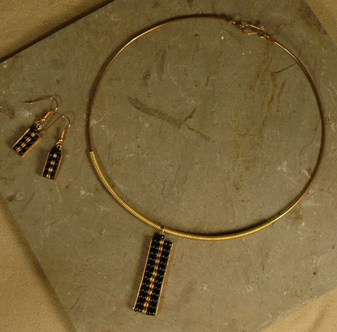 Fair Trade Kenyan Brass Pendant Necklace & Earring Set