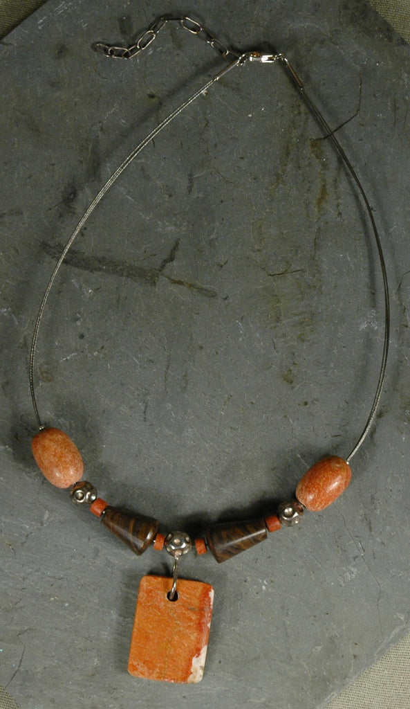 Fair Trade Peruvian Red Jasper Pendant Necklace