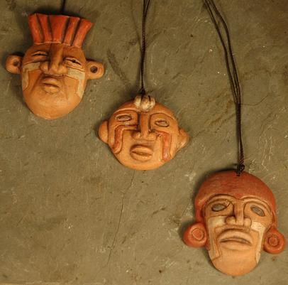 Fair Trade Chilean Ceramic Mask Pendants